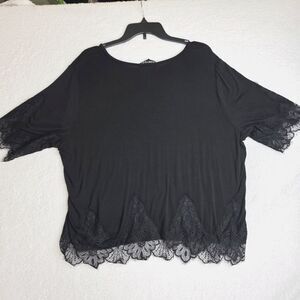 Kontrol 2x Elegant Black Lace Trim Top